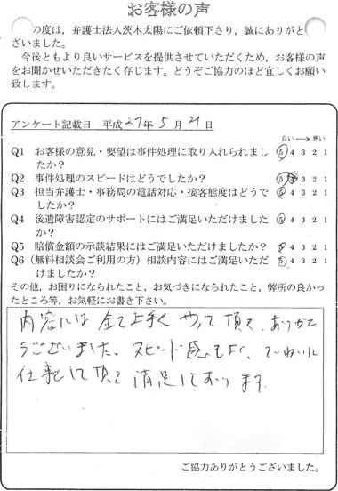 内容には、全て上手くやって頂き、ありがとうございました。スピード感もよく、ていねいに仕事を頂き、満足しております。