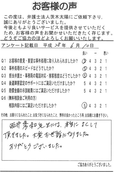 西井秀和先生には、本当によくして頂きました。大変お世話になりました。ありがとうございました。