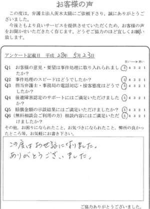 この度はお世話になりました。ありがとうございました。